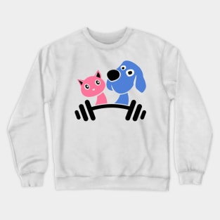 fitness cat dog Crewneck Sweatshirt